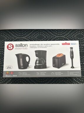 NEW 🆕 Salton Essentials 4-Piece Kitchen Appliance Set - Black, factory sealed